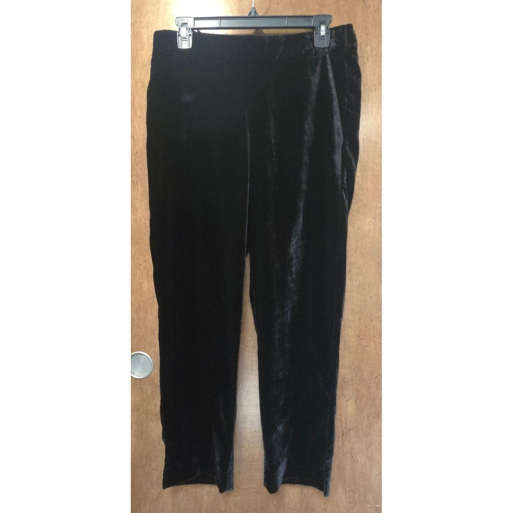 J.Crew Black Velvet Pull-On Straight Leg Pants Womens Size 6 NWT